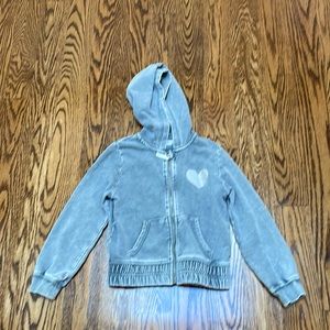 Soft Grey Heart Hoodie 4-6Y